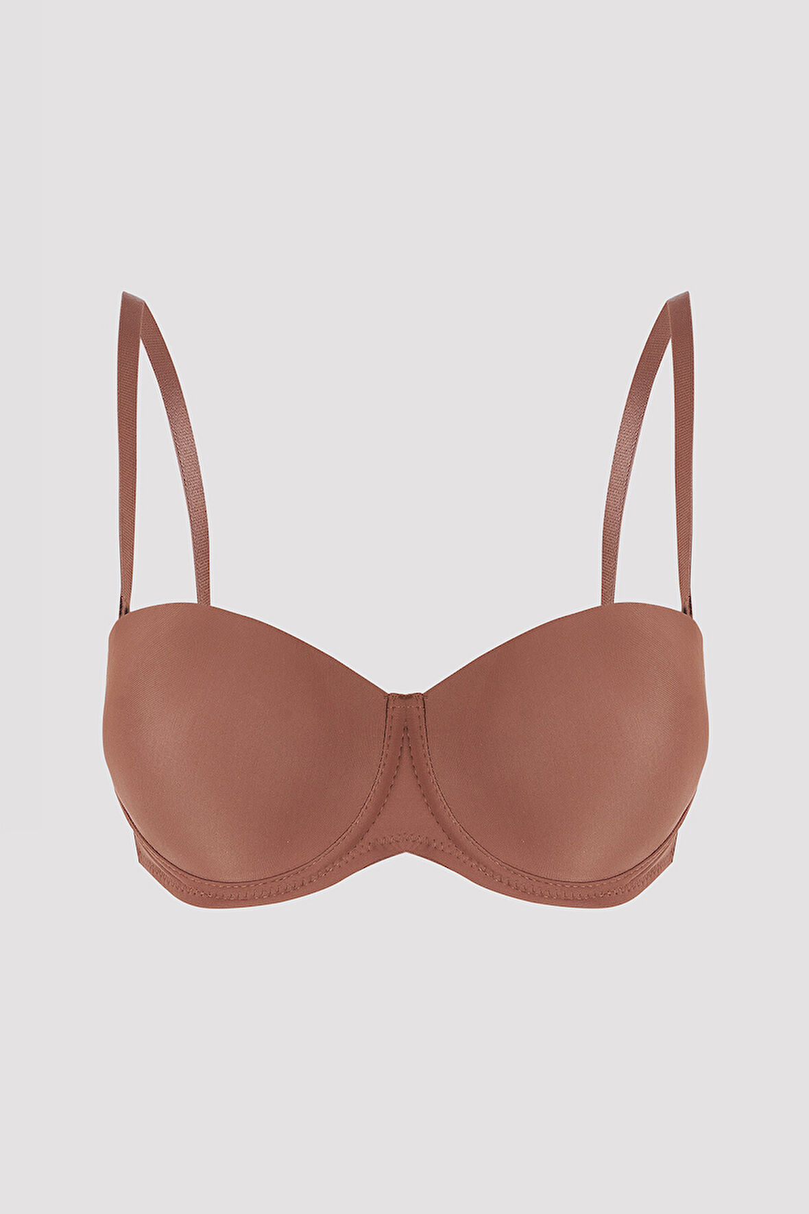 Kahverengi Latina Destekli Straplez Sütyen