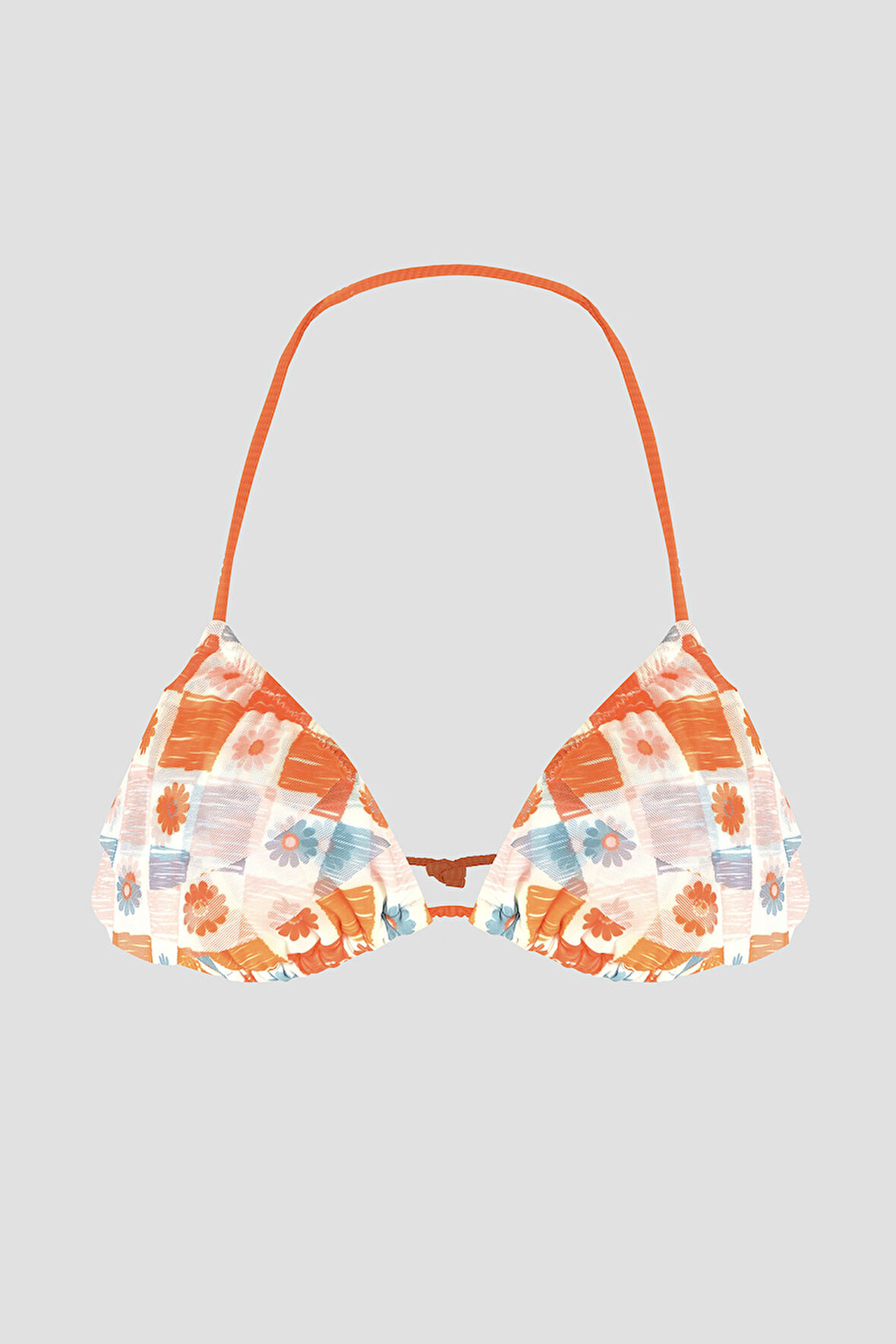 Turuncu Daisy Forest Üçgen Tek Üst Bikini