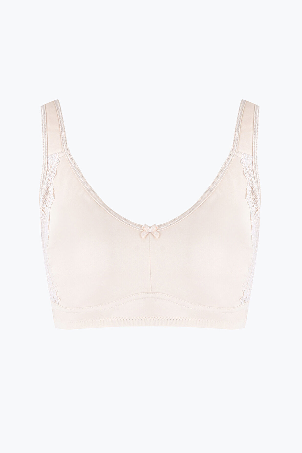 Taş Rengi Dantel Detaylı Toparlayıcı Sütyen