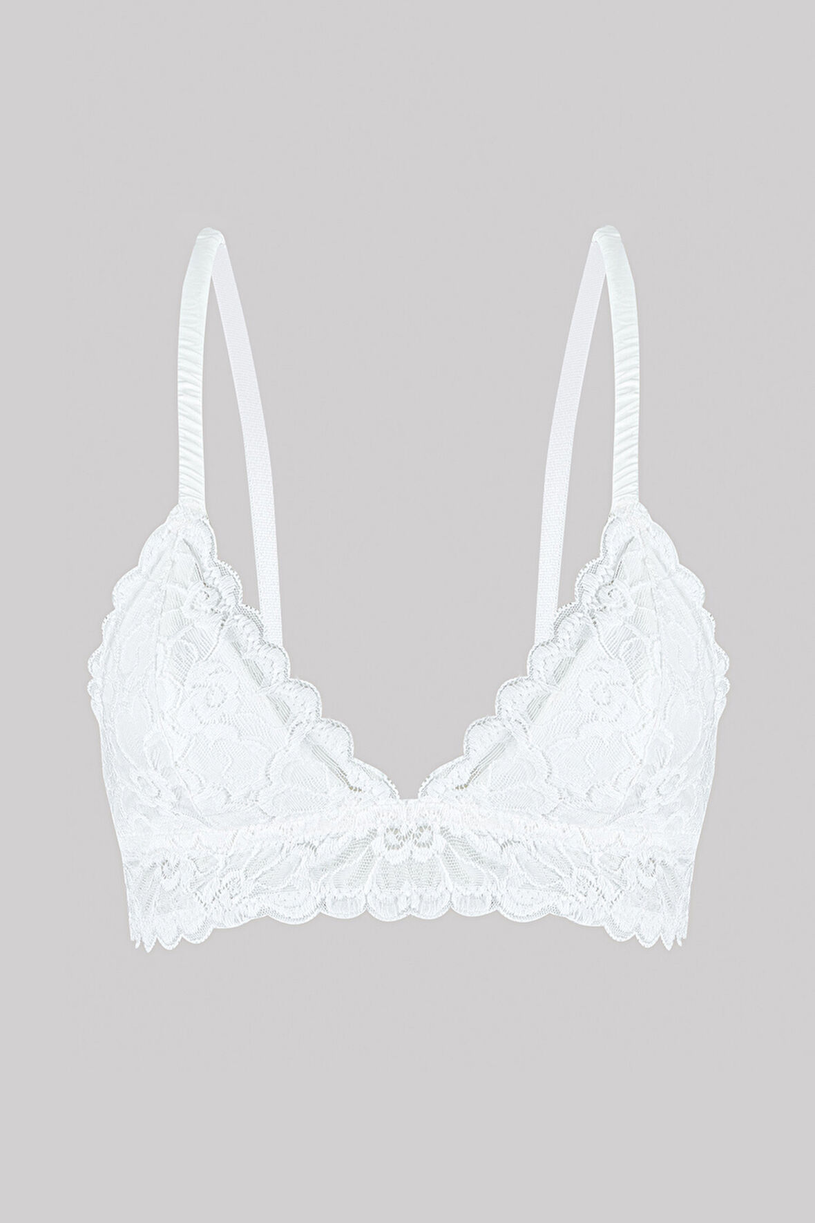 Ekru Tulipa Güpür Dantelli Desteksiz Sütyen