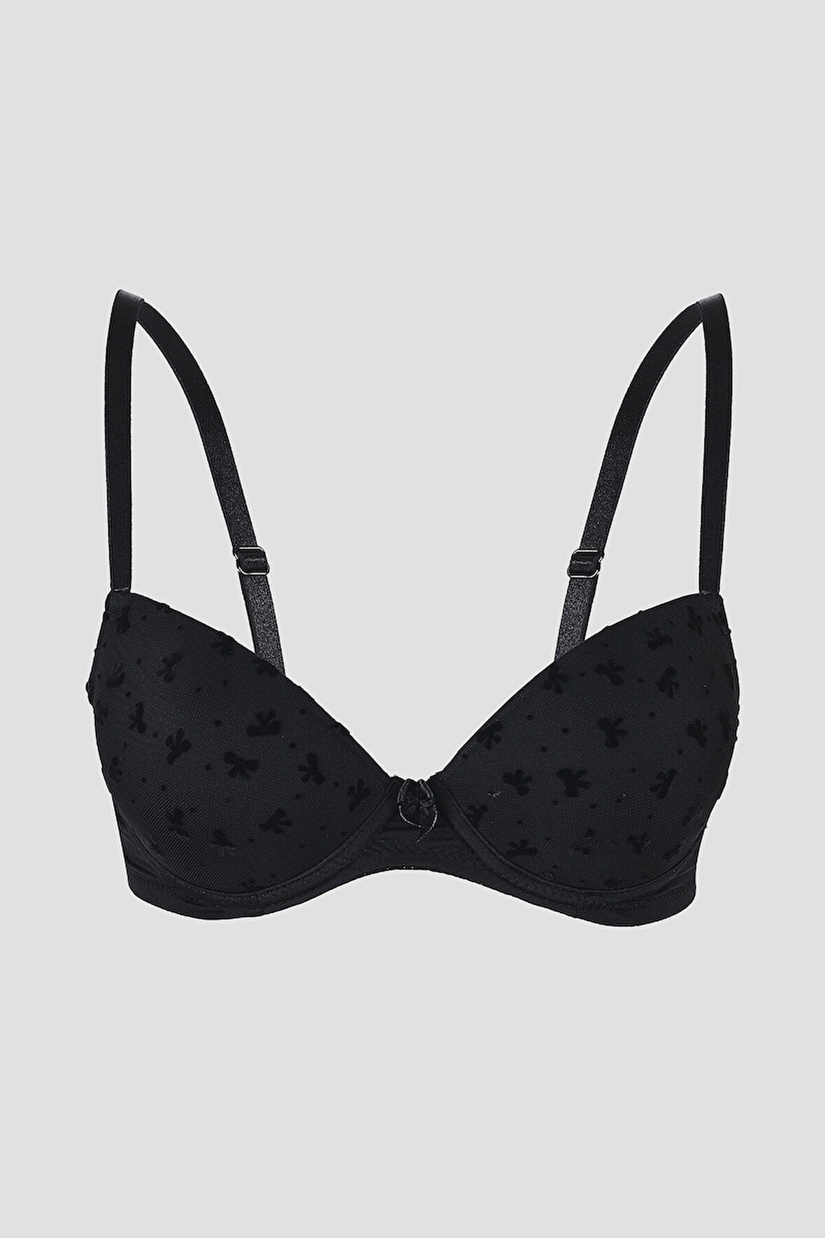 Siyah Bow Desteksiz Sütyen