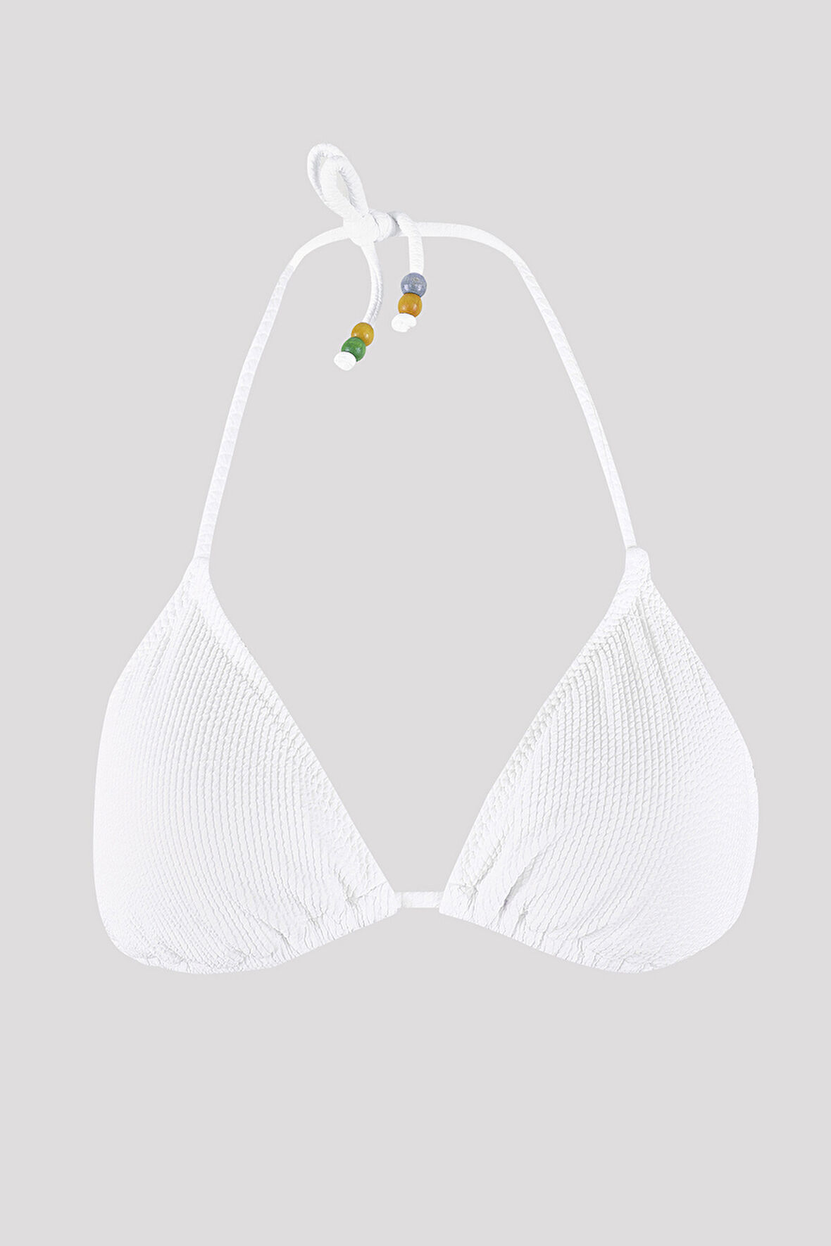 Beyaz Square Wick Üçgen Tek Üst Bikini