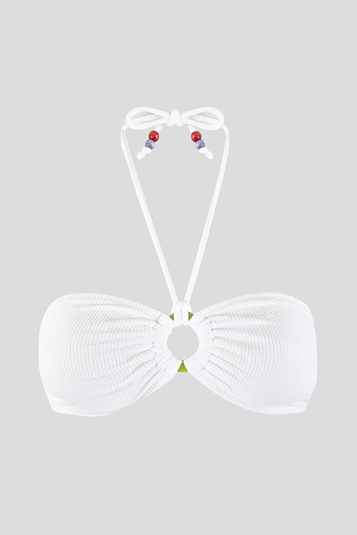 Beyaz Square Wick Straplez Tek Üst Bikini