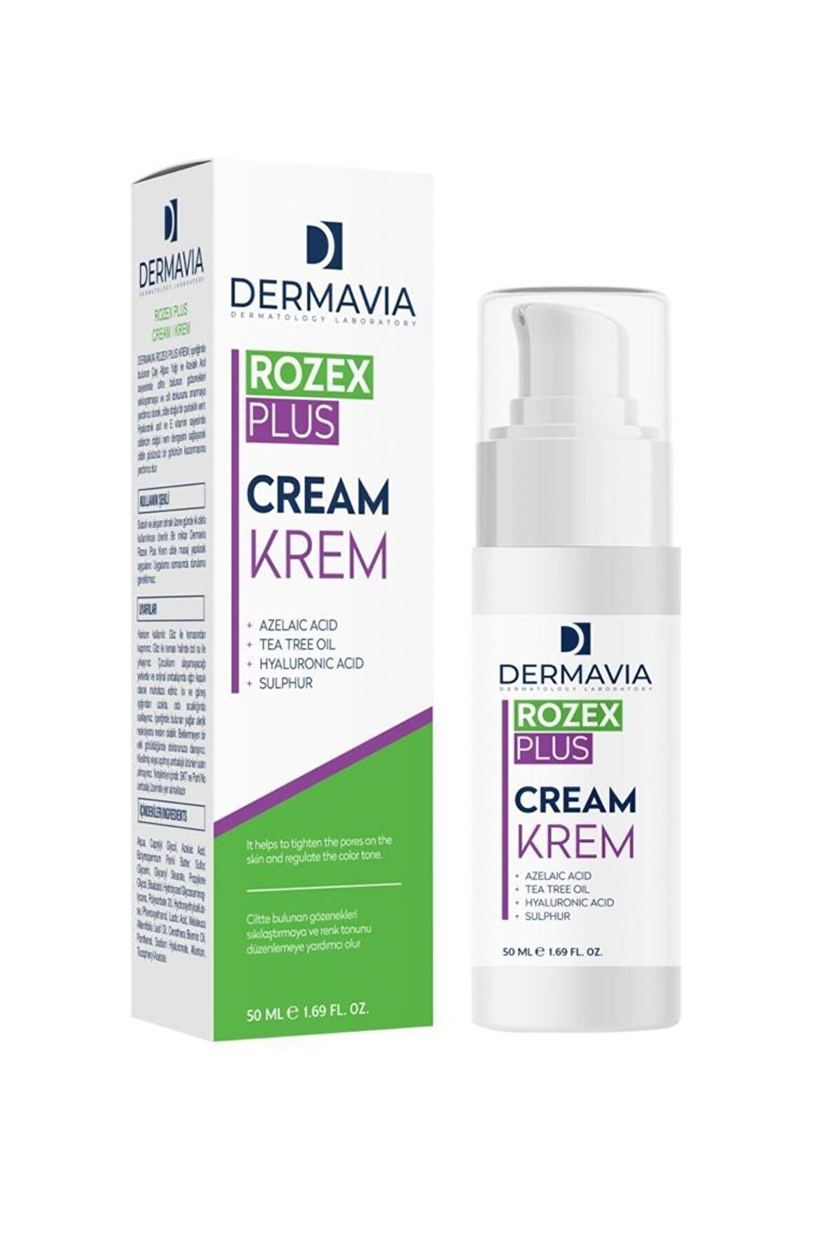 Rozex Plus Krem 50 ml Çay Ağacı Yağı, Kükürt, Azelaik & Hyaluronic Asit