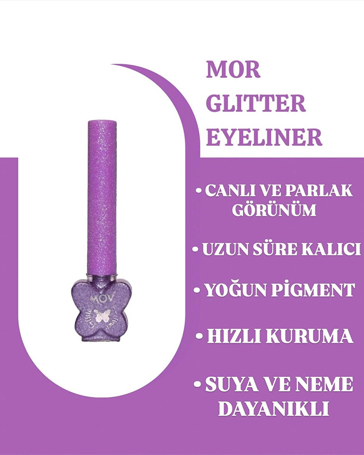MOV Likit Eyeliner – Pembe, 3,5 g | Suya Dayanıklı & Kalıcı