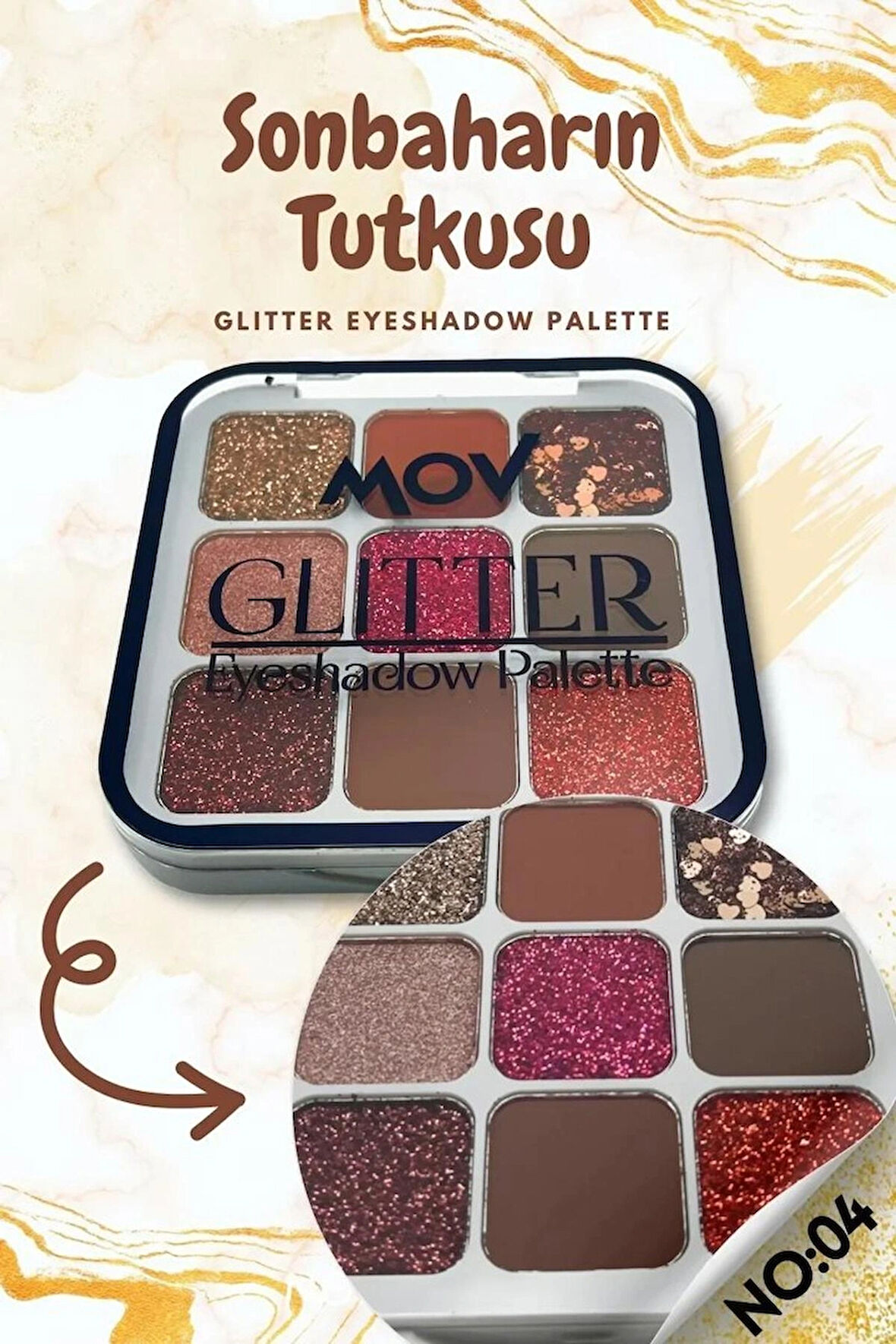 MOV 9’lu Glitter Far Paleti No:04 | Işıltılı Göz Farı