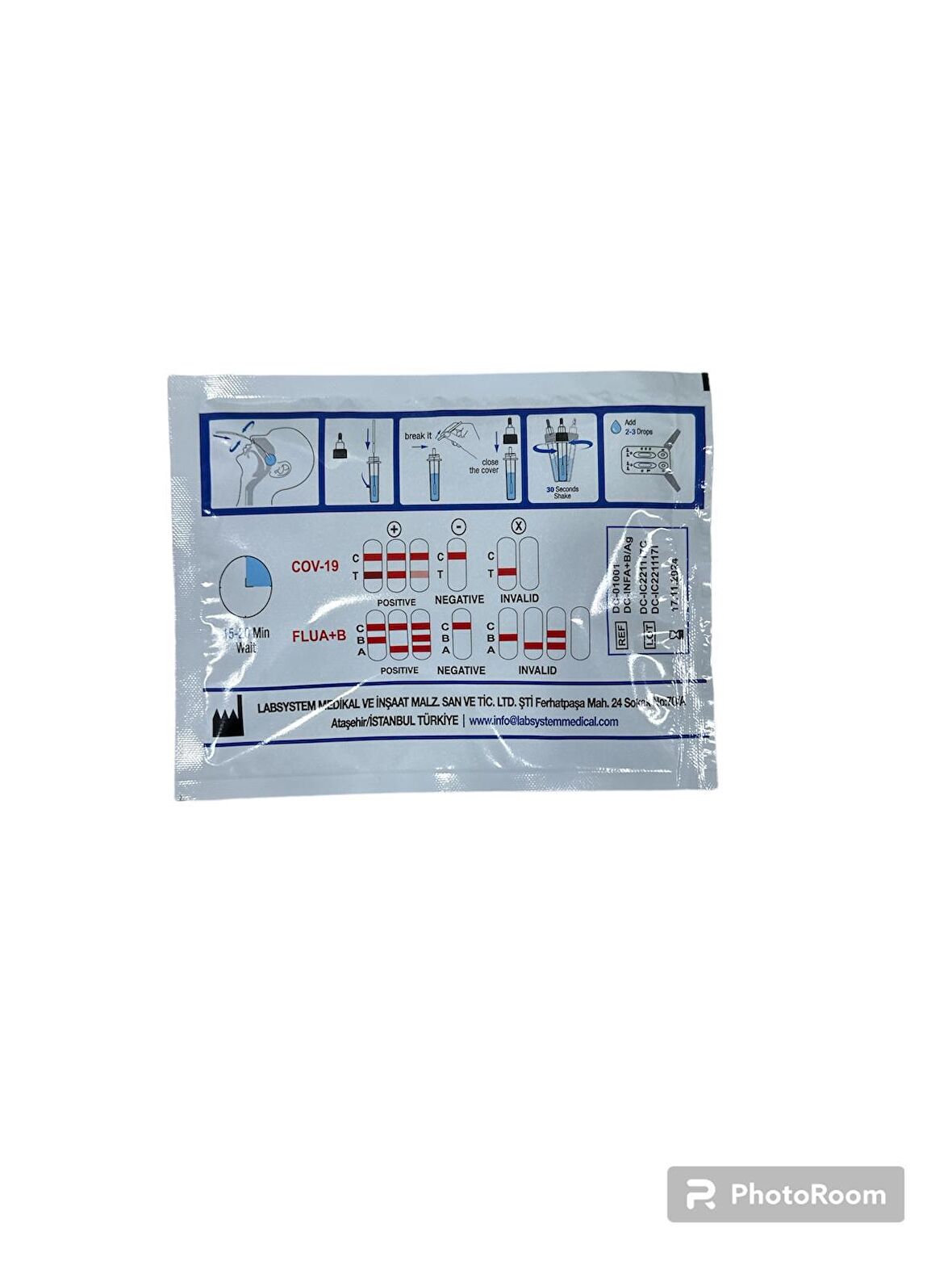 DİAGNOCHECK INFLUENZA A+B VE -19 ANTİGEN TESTİ 1 ADET A+B 1 ADET