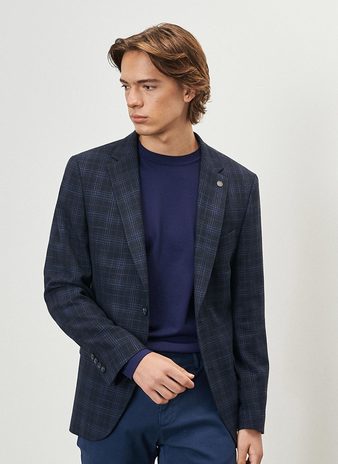 Altınyıldız Classics Mono Yaka Slim Fit Lacivert Erkek Ceket 4A0423100023