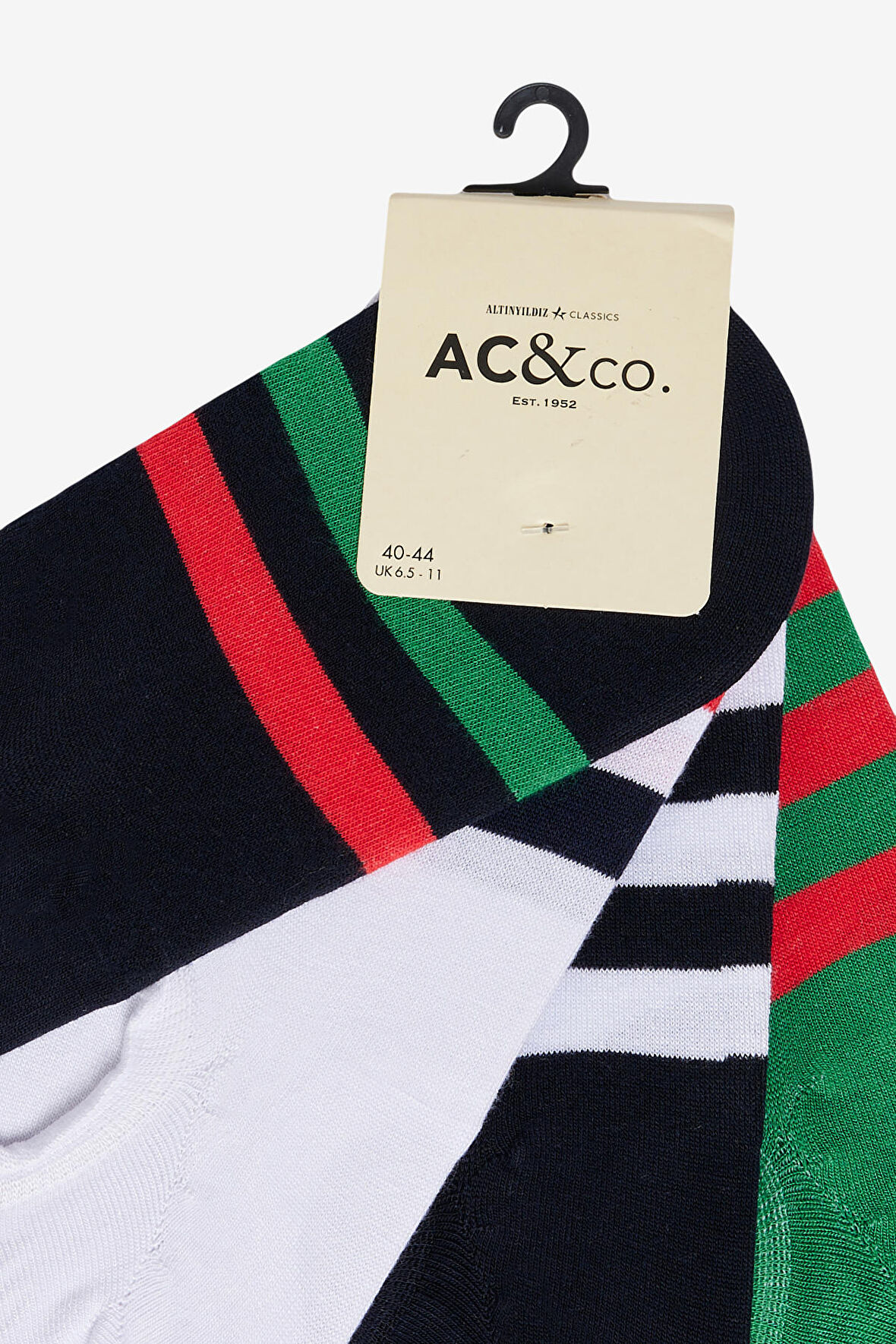 Erkek Lacı Beyaz Kırmızı 4'lü Desenli Çorap