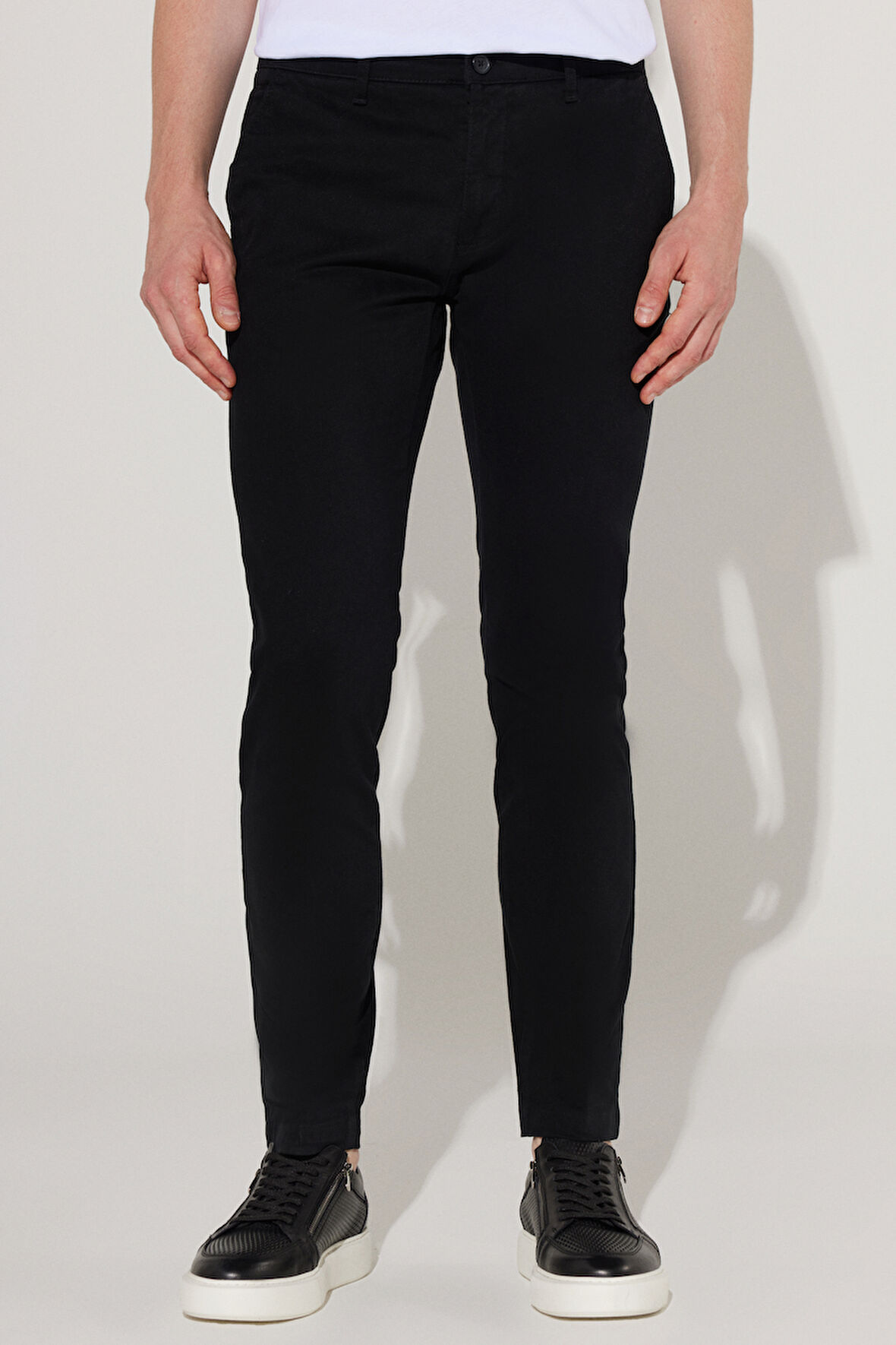 Slim Fit Dar Kesim Pamuklu Esnek Yan Cep Rahat Chino Pantolon