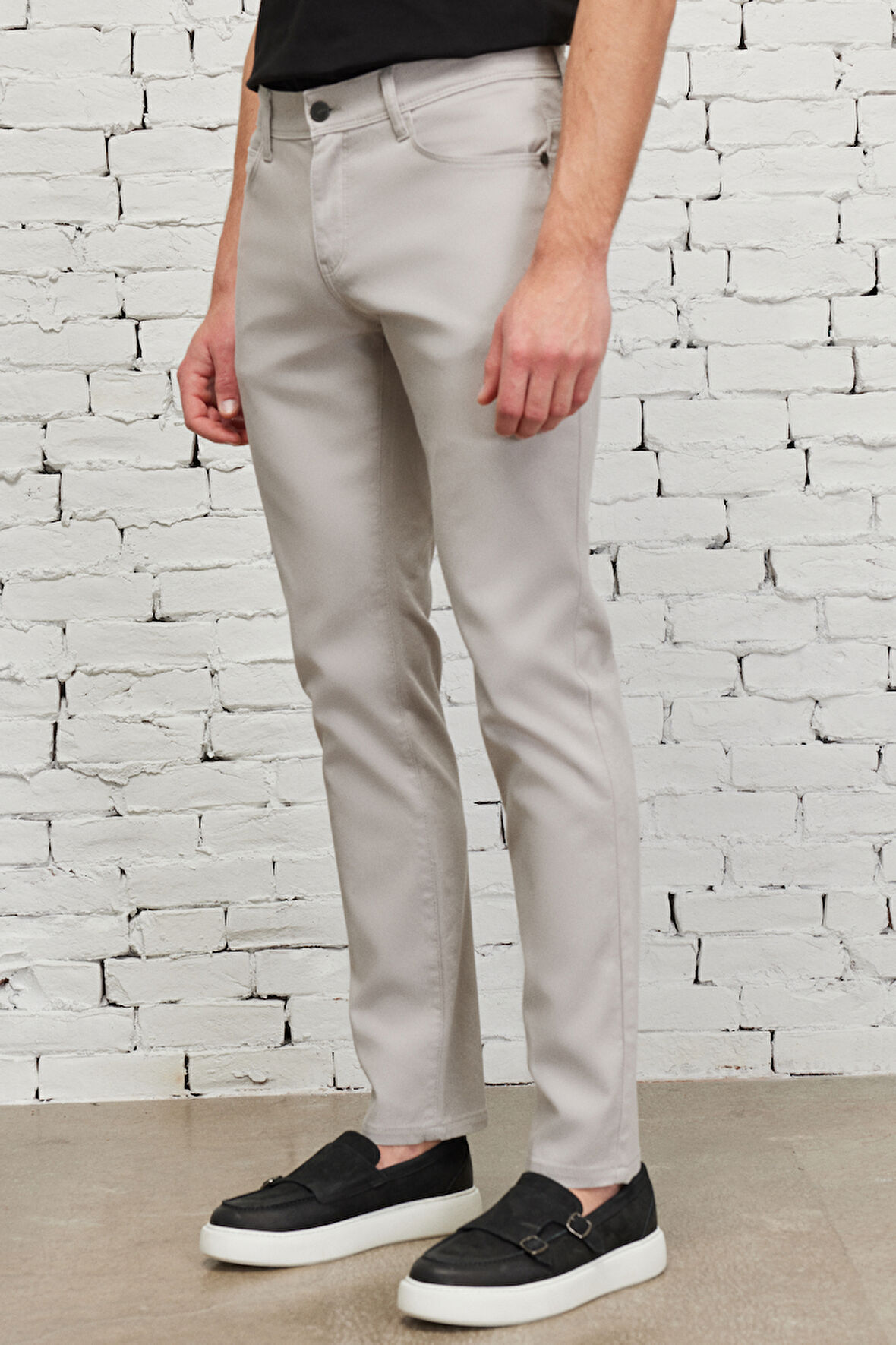 Slim Fit Dar Kesim 5 Cep Armürlü Esnek Pantolon