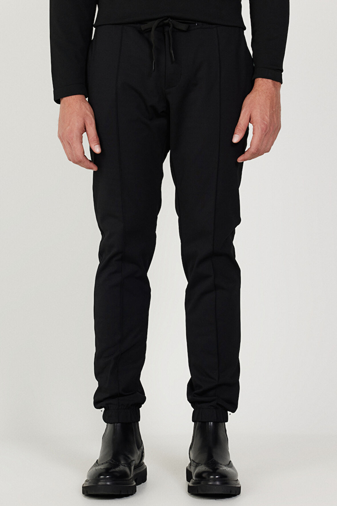 Slim Fit Dar Kesim Beli Bağlamalı Pantolon