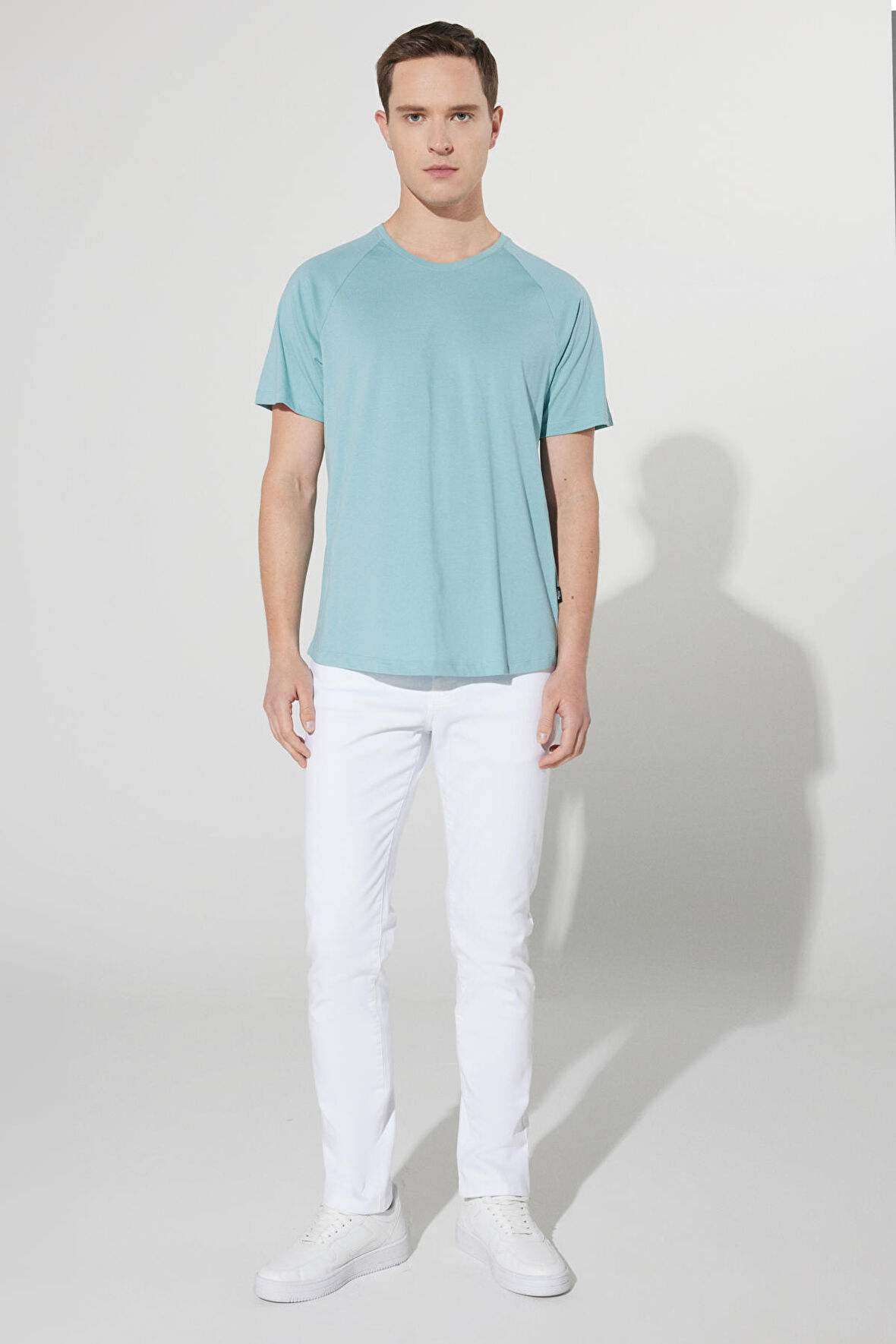 Long Fit Bisiklet Yaka Pamuklu Kısa Kollu Tişört