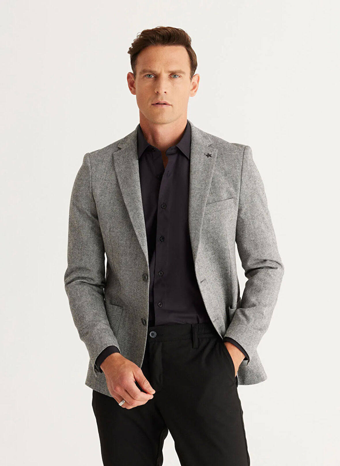 Altınyıldız Classics Slim Fit Gri Erkek Ceket 4A0424100030