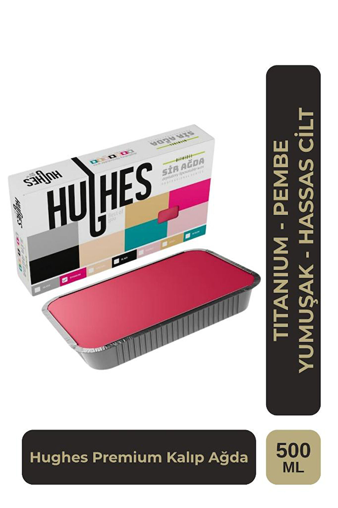 Hughes Profesyonel Kalıp Ağda 500 Ml Titanium Titanyum