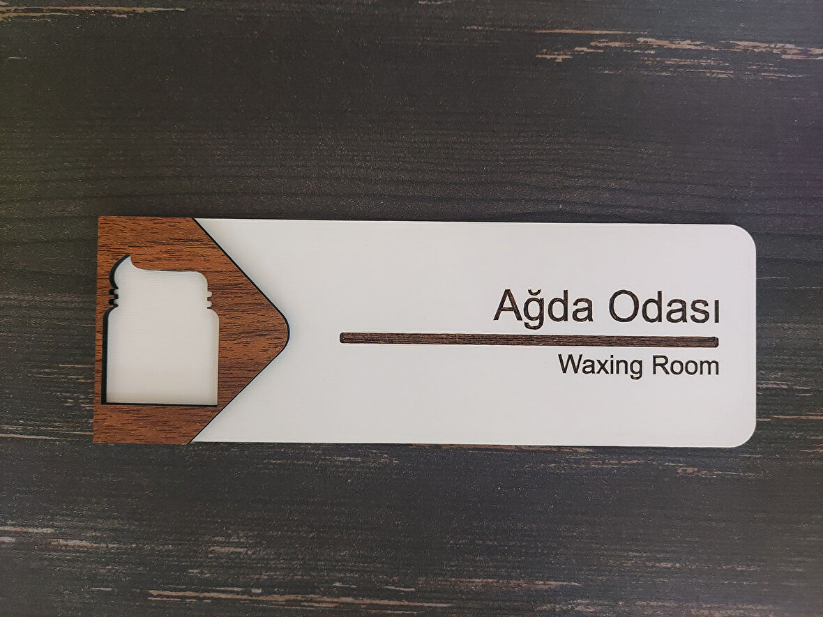 Lucena Ağda Odası Ofis Oda Kapı İsimliği Yönlendirme Tabelası Levhası Kişiselleştirilebilir