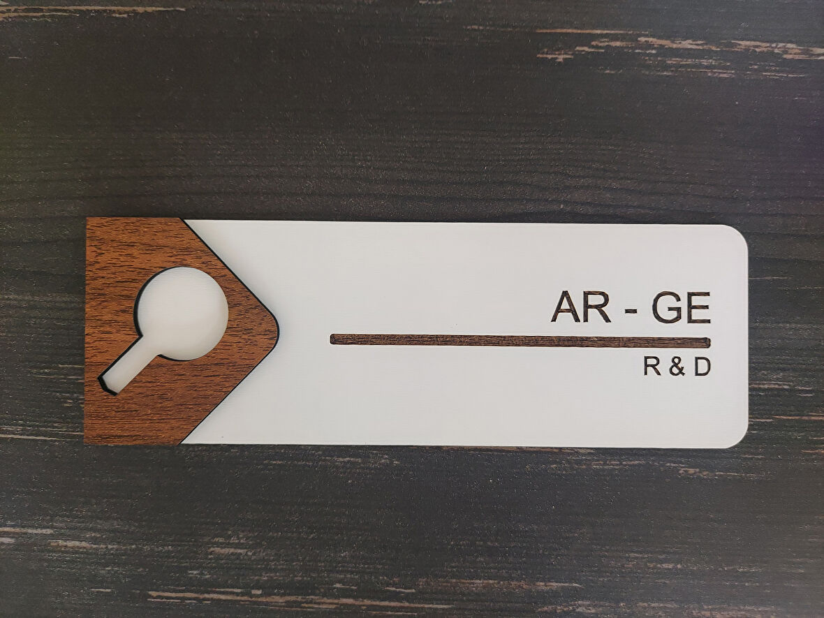 Lucena AR-GE Ofis Oda Kapı İsimliği Yönlendirme Tabelası Levhası Kişiselleştirilebilir