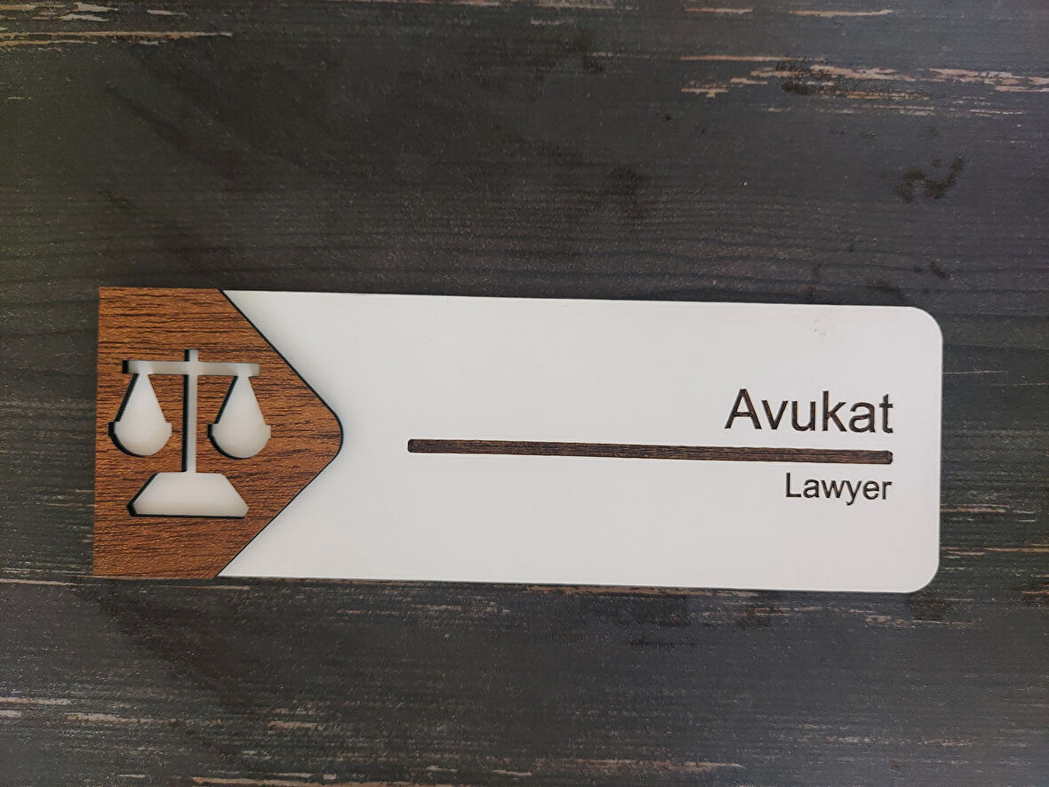 Lucena Avukat Ofis Oda Kapı İsimliği Yönlendirme Tabelası Levhası Kişiselleştirilebilir