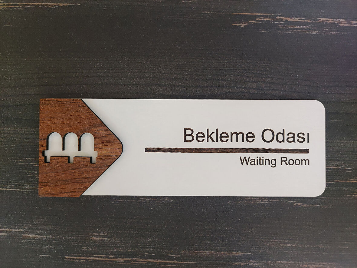 Lucena Bekleme Odası Ofis Oda Kapı İsimliği Yönlendirme Tabelası Levhası Kişiselleştirilebilir