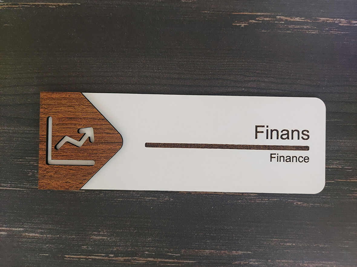 Lucena Finans Ofis Oda Kapı İsimliği Yönlendirme Tabelası Levhası Kişiselleştirilebilir