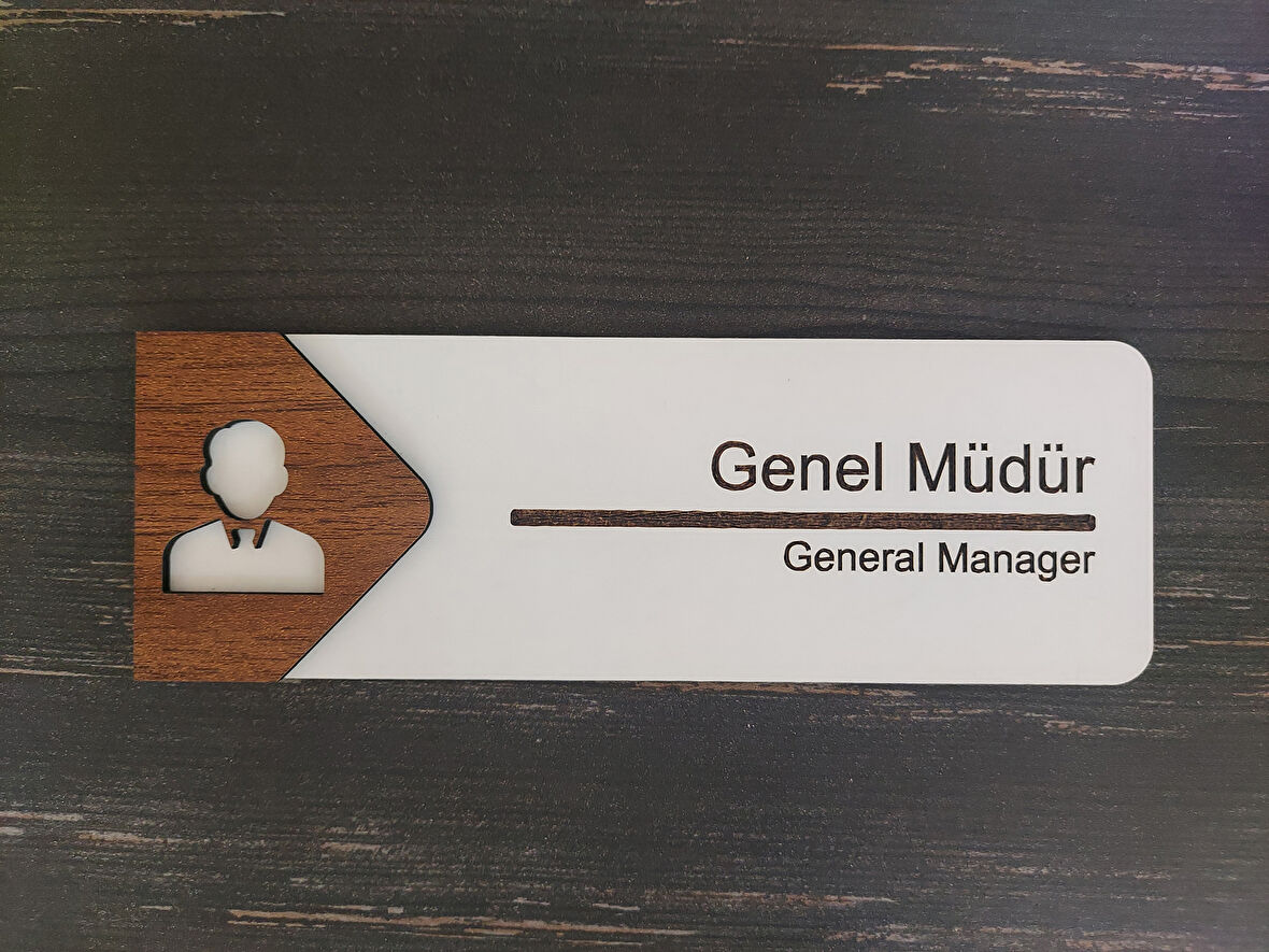 Lucena Genel Müdür Ofis Oda Kapı İsimliği Yönlendirme Tabelası Levhası Kişiselleştirilebilir