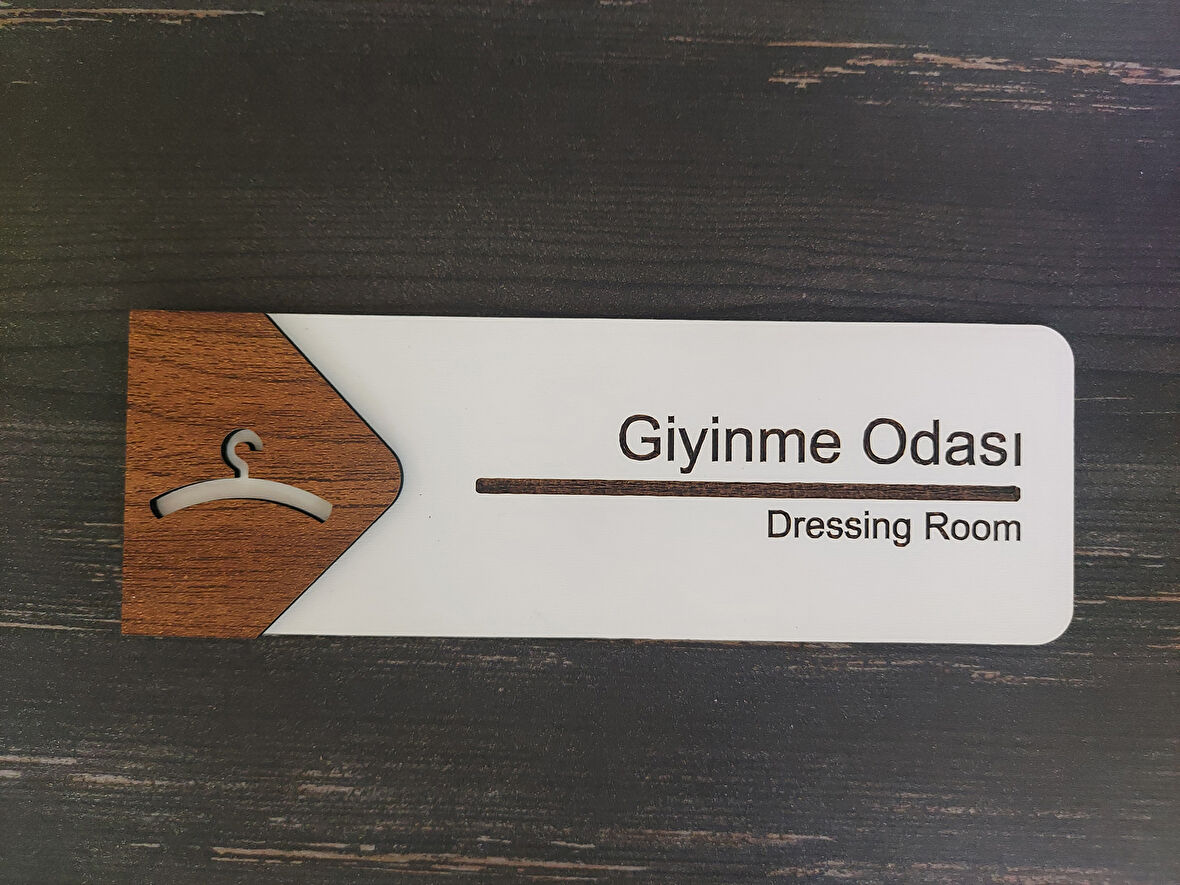 Lucena Giyinme Odası Ofis Oda Kapı İsimliği Yönlendirme Tabelası Levhası Kişiselleştirilebilir