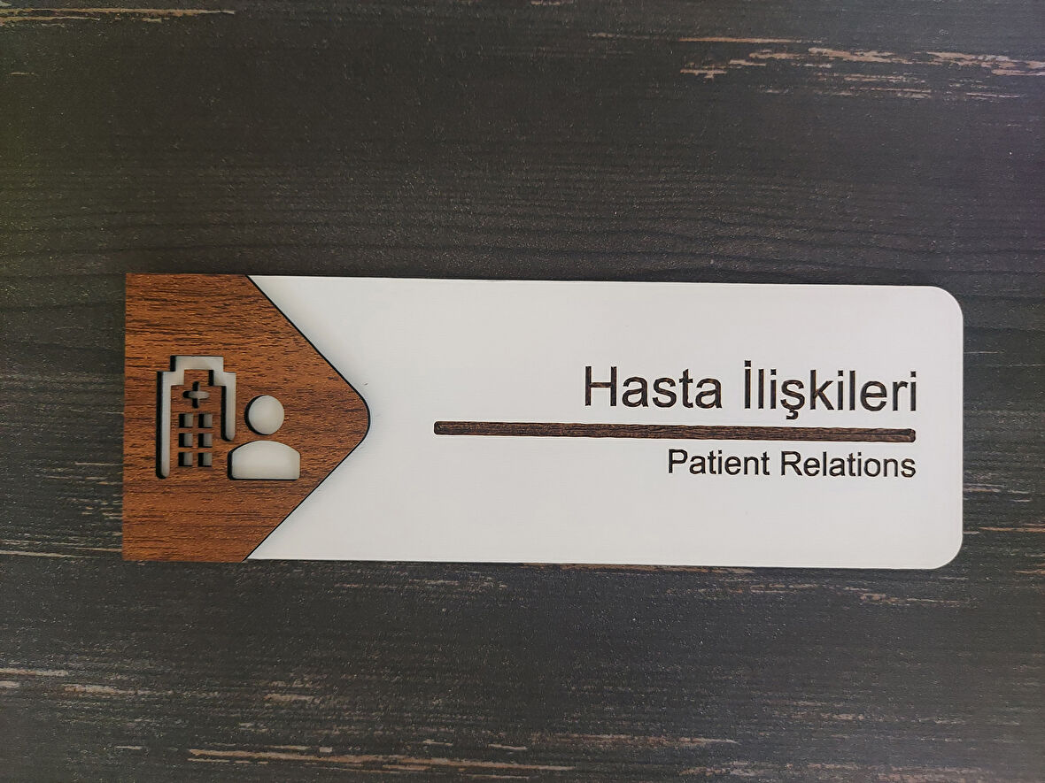Lucena Hasta İlişkileri Ofis Oda Kapı İsimliği Yönlendirme Tabelası Levhası Kişiselleştirilebilir