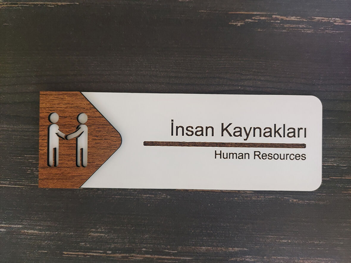 Lucena İnsan Kaynakları Ofis Oda Kapı İsimliği Yönlendirme Tabelası Levhası Kişiselleştirilebilir