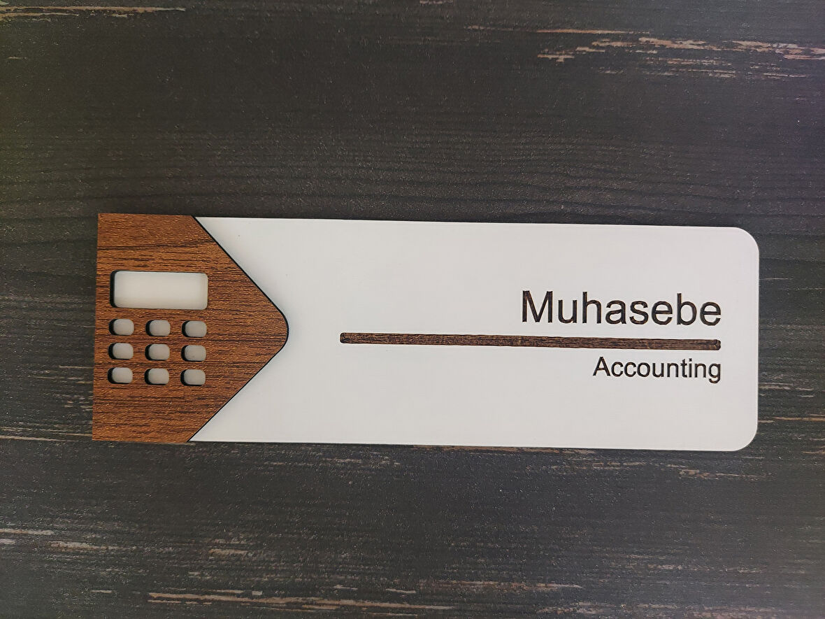 Lucena Muhasebe Ofis Oda Kapı İsimliği Yönlendirme Tabelası Levhası Kişiselleştirilebilir