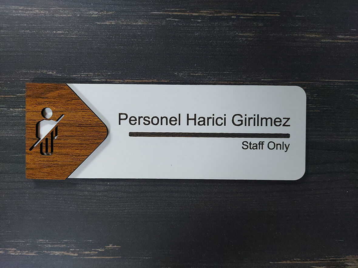 Lucena Personel Harici Girilmez Ofis Oda Kapı İsimliği Yönlendirme Tabelası Levhası Kişiselleştirilebilir