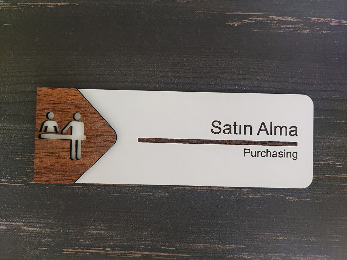 Lucena Satın Alma Ofis Oda Kapı İsimliği Yönlendirme Tabelası Levhası Kişiselleştirilebilir