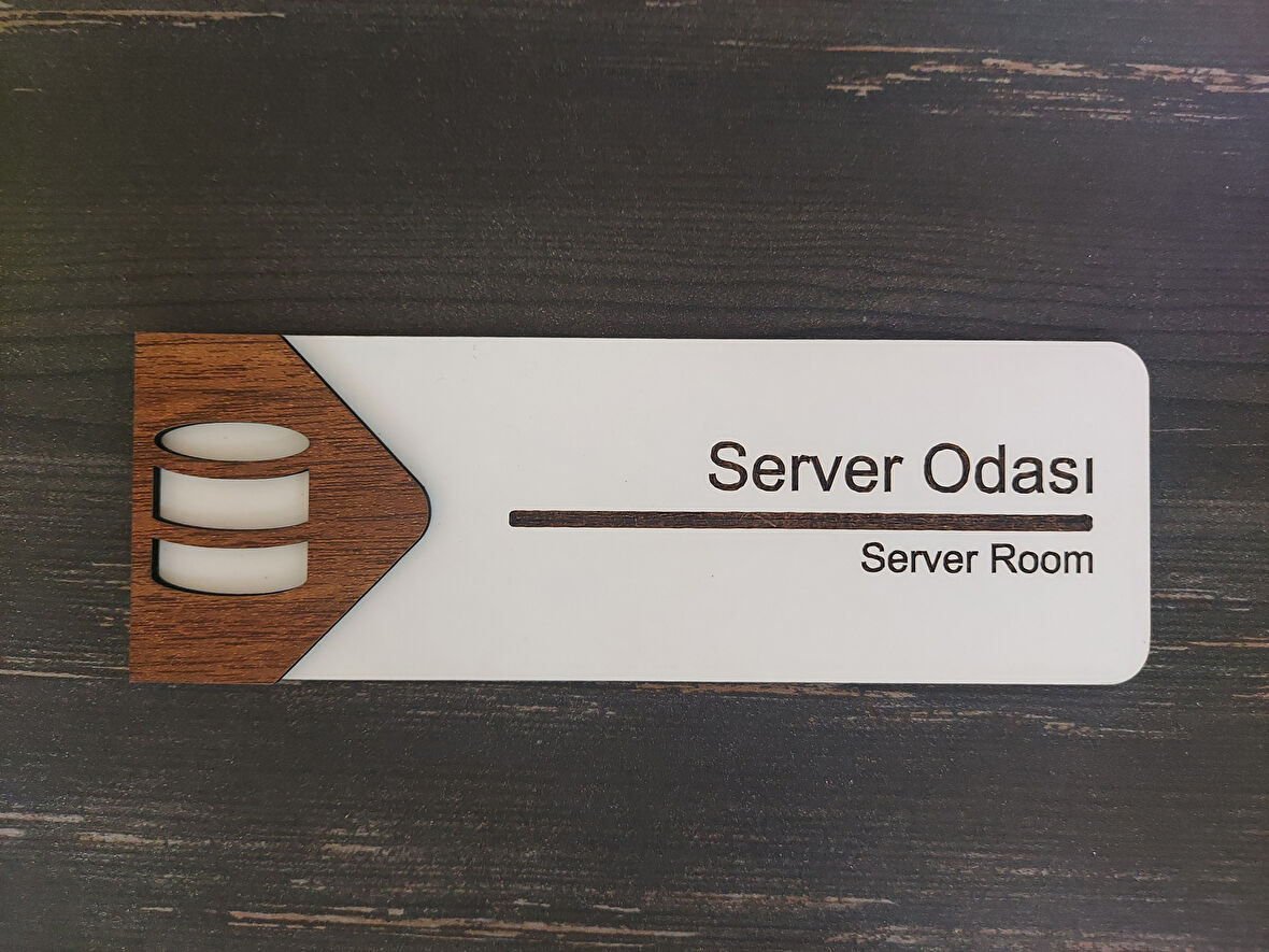 Lucena Server Odası Ofis Oda Kapı İsimliği Yönlendirme Tabelası Levhası Kişiselleştirilebilir