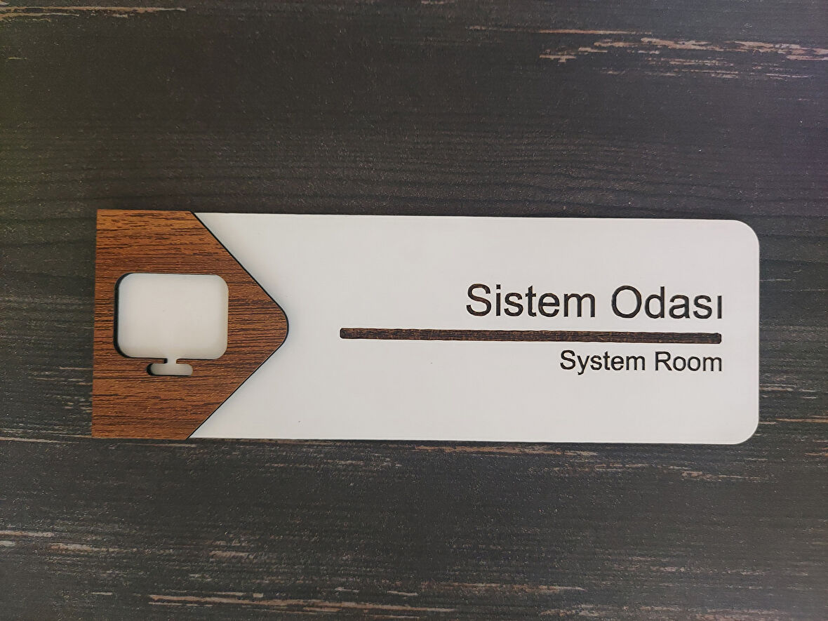 Lucena Sistem Odası Ofis Oda Kapı İsimliği Yönlendirme Tabelası Levhası Kişiselleştirilebilir
