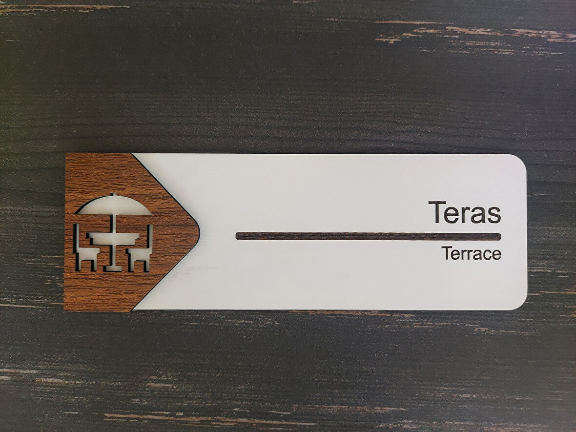 Lucena Teras Ofis Oda Kapı İsimliği Yönlendirme Tabelası Levhası Kişiselleştirilebilir