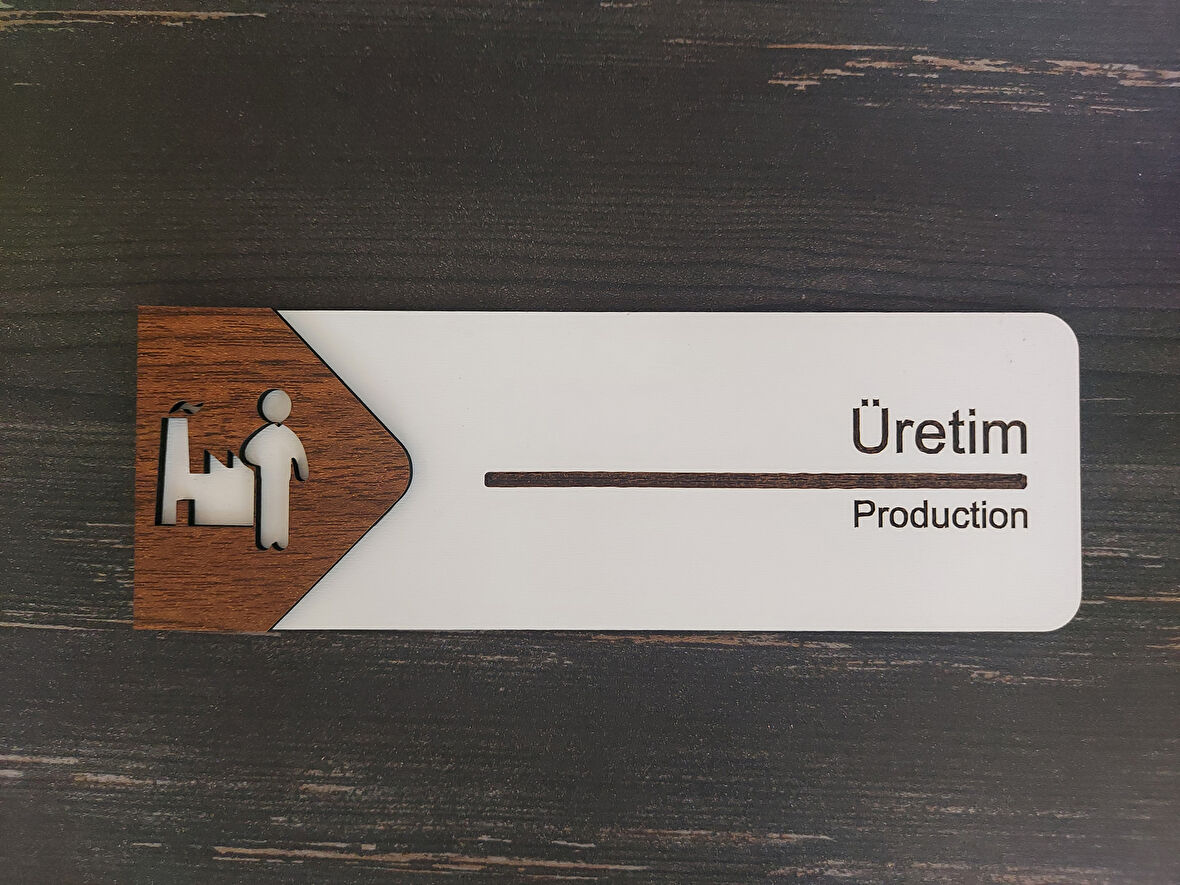 Lucena Üretim Ofis Oda Kapı İsimliği Yönlendirme Tabelası Levhası Kişiselleştirilebilir