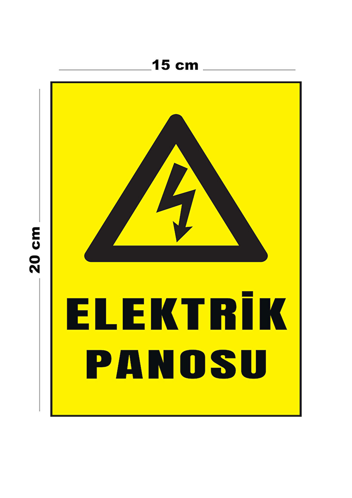 Lucena Metal Elektrik Panosu 15 cm x 20 cm Uyarı Levhası Yönlendirme Tabelası