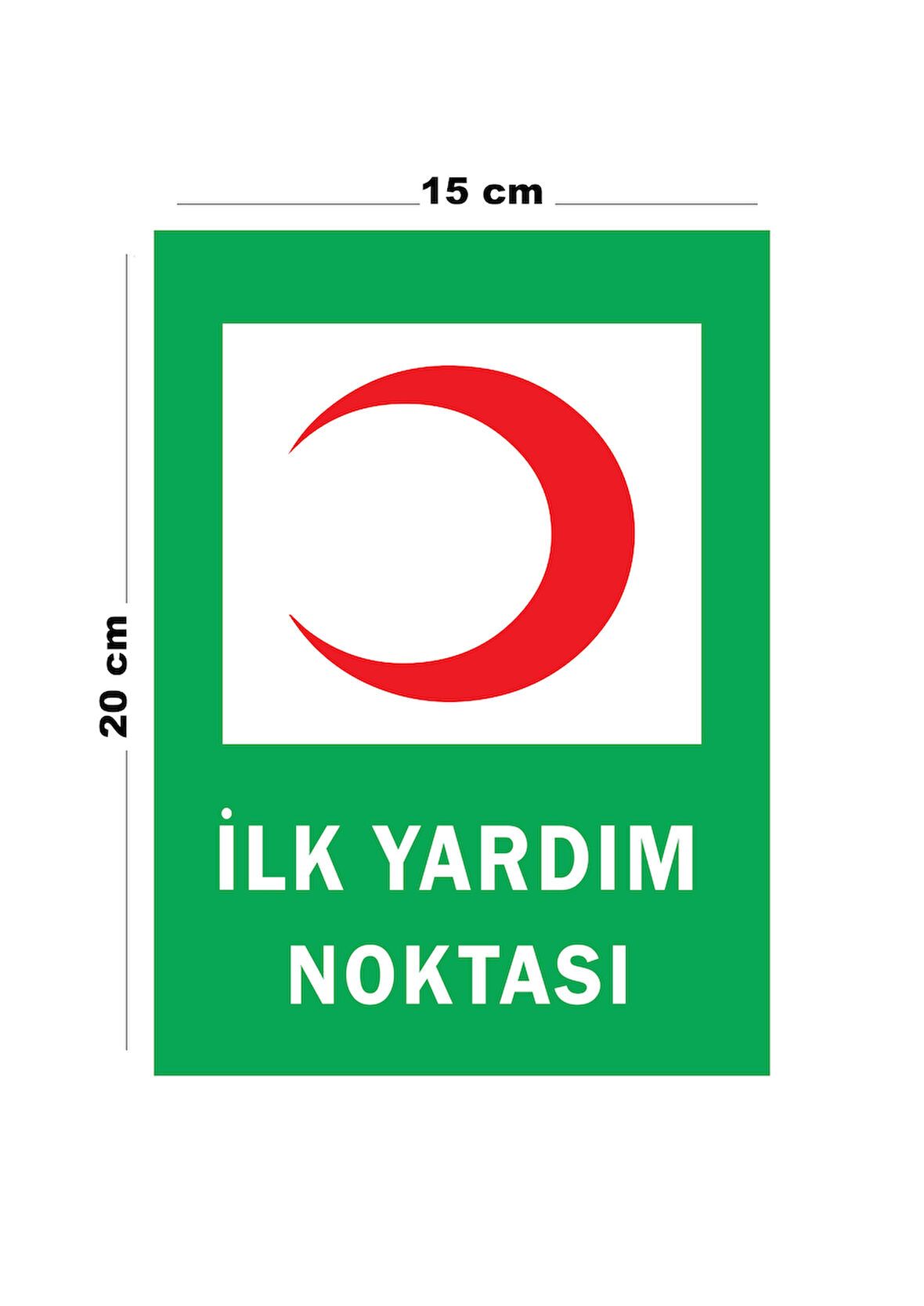 Lucena Metal İlk Yardım Noktası 15 cm x 20 cm Uyarı Levhası Yönlendirme Tabelası