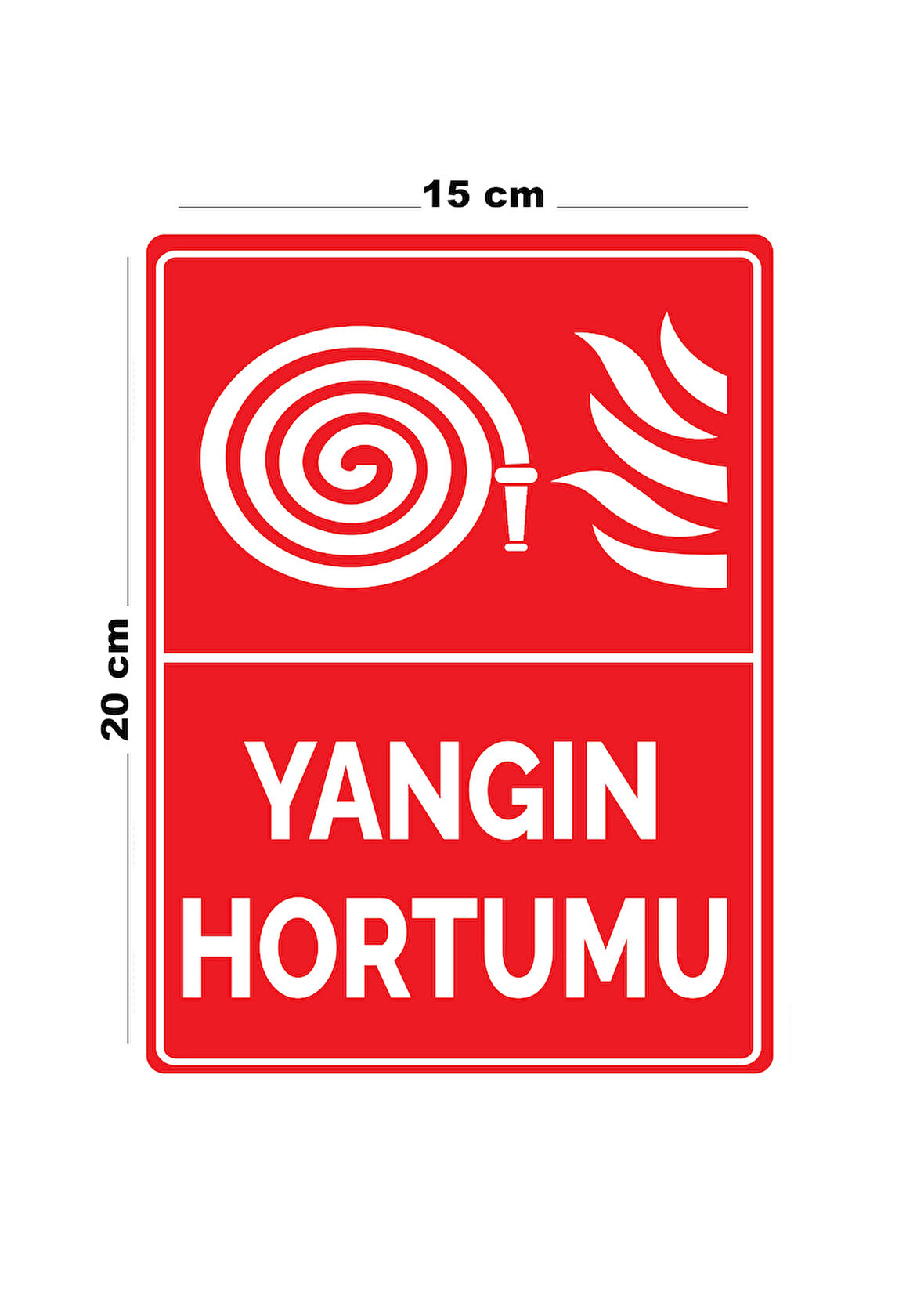 Lucena Metal Yangın Hortumu 15 cm x 20 cm Uyarı Levhası Yönlendirme Tabelası