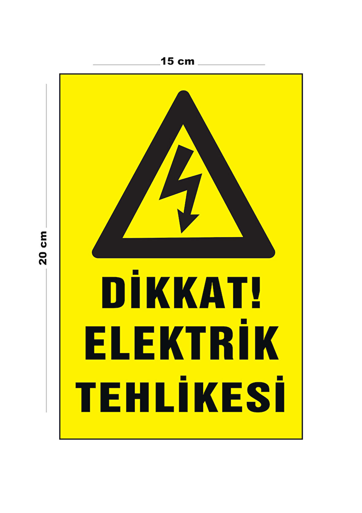 Lucena Metal Dikkat Elektrik Tehlikesi 15 Cm x 20 Cm Uyarı Levhası Yönlendirme Tabelası