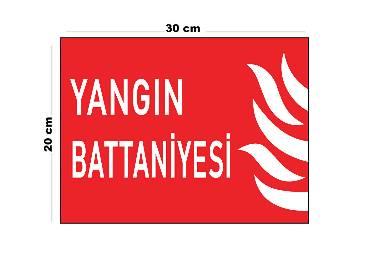 Metal Yangın Battaniyesi 20cm x 30cm A4 Büyüklüğünde Uyarı Levhası Yönlendirme Tabelası