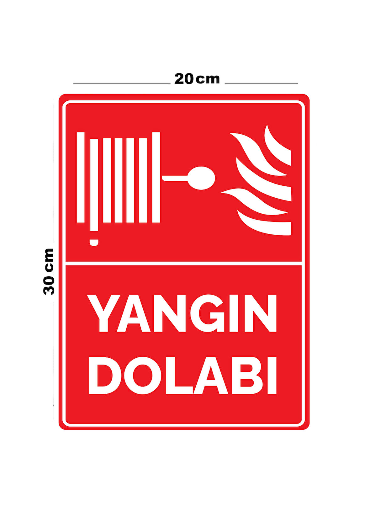 Metal Yangın Dolabı 20cm x 30cm A4 Büyüklüğünde Uyarı Levhası Yönlendirme Tabelası