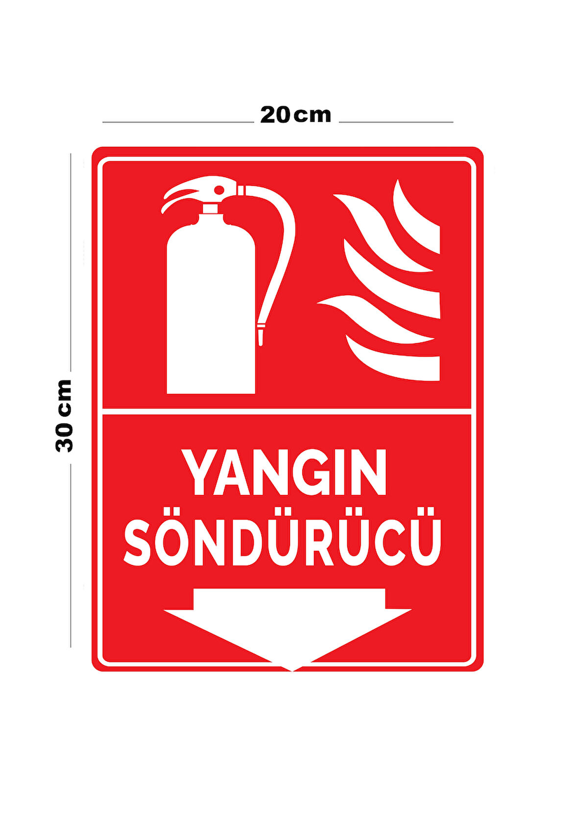 Metal Yangın Söndürücü 20cm x 30cm A4 Büyüklüğünde Uyarı Levhası Yönlendirme Tabelası