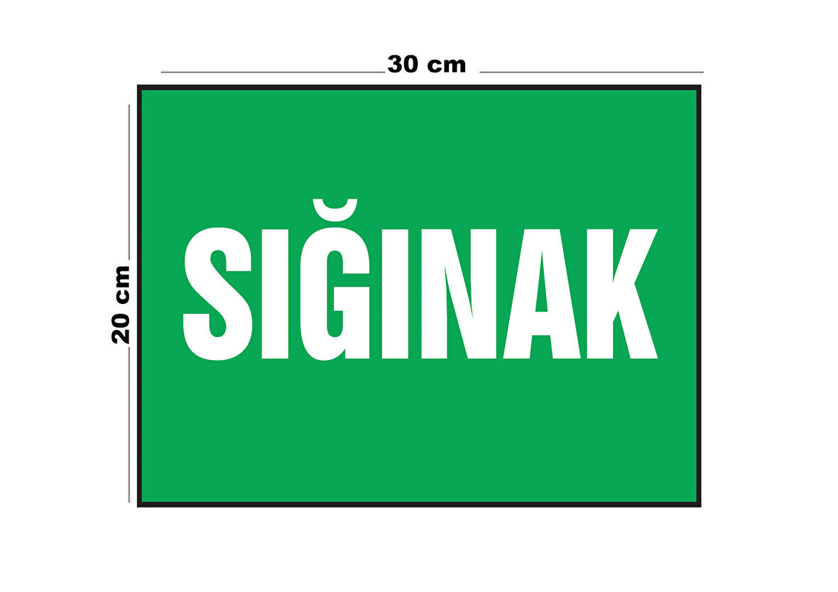 Metal Sığınak 20cm x 30cm A4 Büyüklüğünde Uyarı Levhası Yönlendirme Tabelası