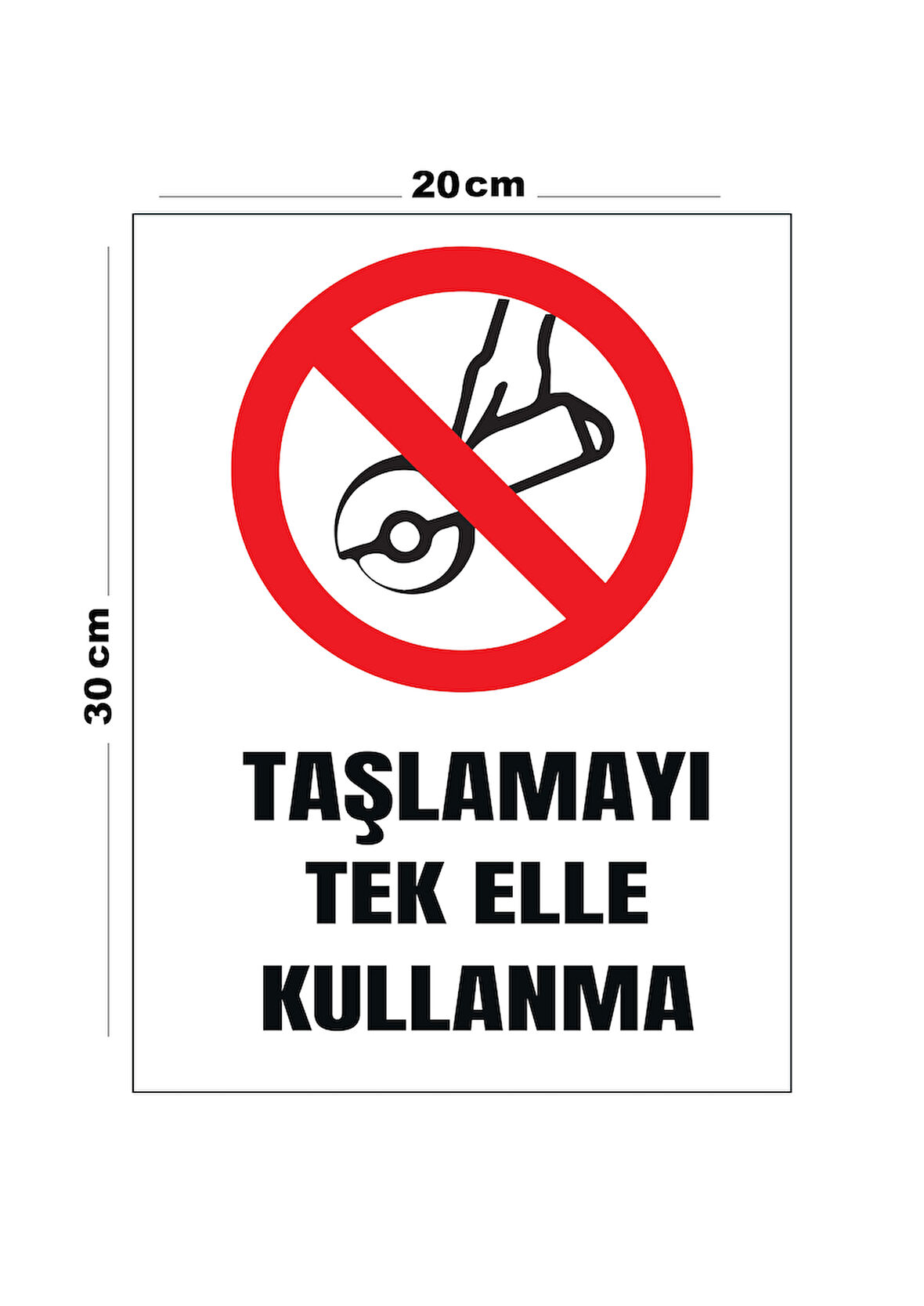 Metal Taşlamayı Tek Elle Kullanma 20cm x 30cm A4 Büyüklüğünde Uyarı Levhası Yönlendirme Tabelası
