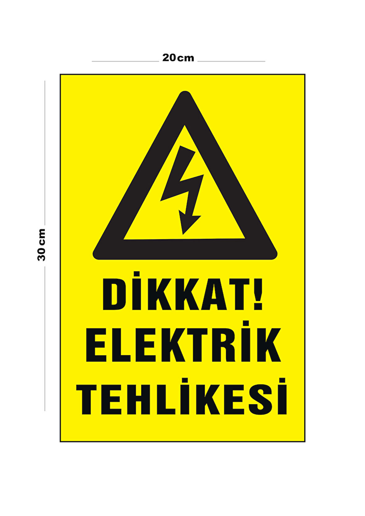 Metal Dikkat Elektrik Tehlikesi 20cm x 30cm A4 Büyüklüğünde Uyarı Levhası Yönlendirme Tabelası