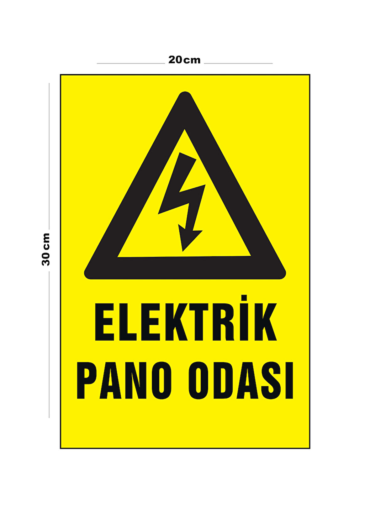 Metal Elektrik Pano Odası 20cm x 30cm A4 Büyüklüğünde Uyarı Levhası Yönlendirme Tabelası