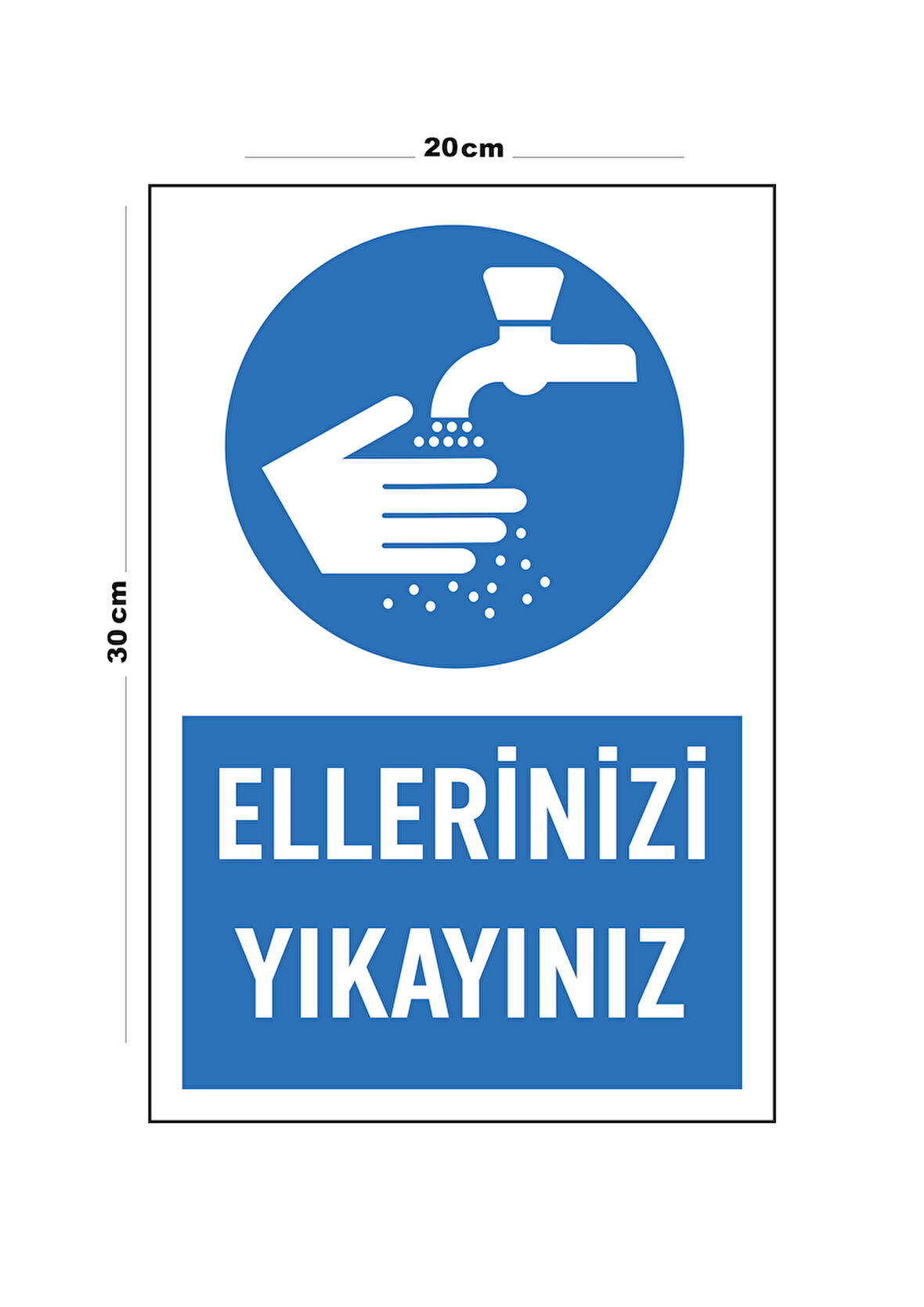 Metal Ellerinizi Yıkayınız 20cm x 30cm A4 Büyüklüğünde Uyarı Levhası Yönlendirme Tabelası