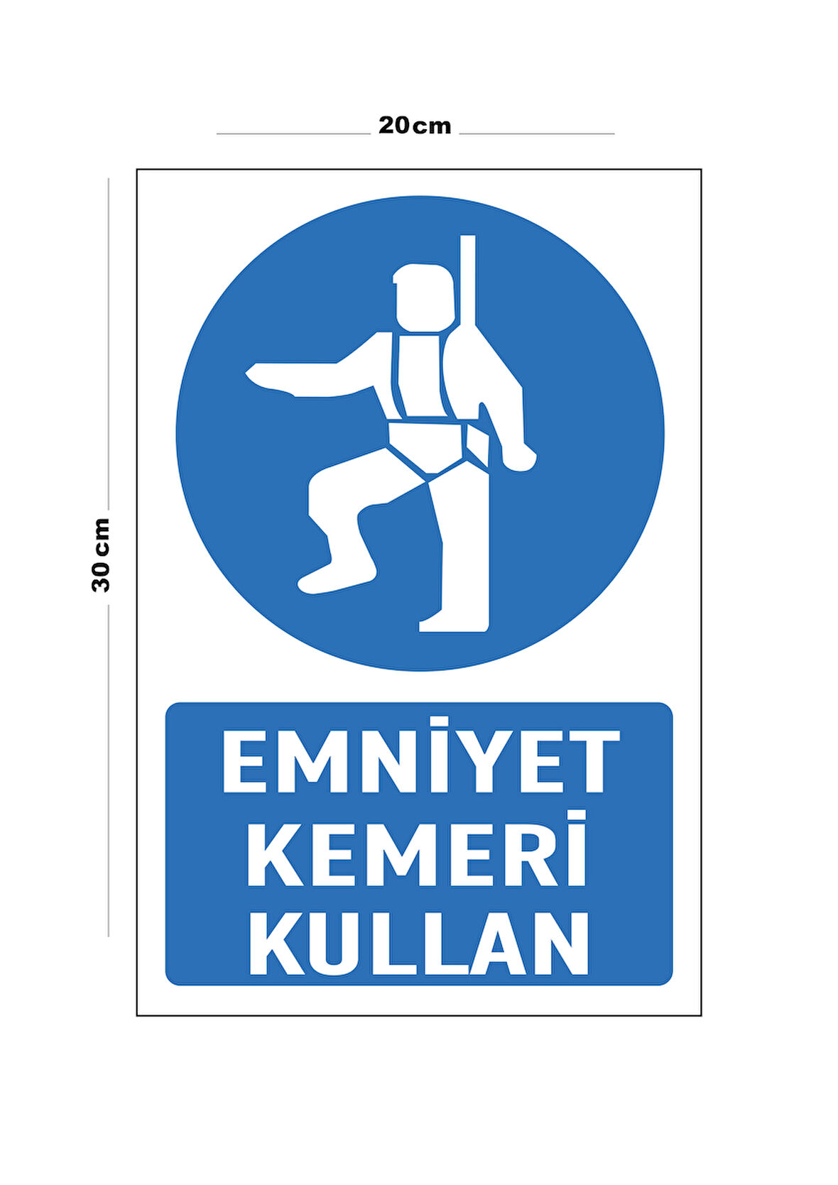 Metal Emniyet Kemeri Kullan 20cm x 30cm A4 Büyüklüğünde Uyarı Levhası Yönlendirme Tabelası