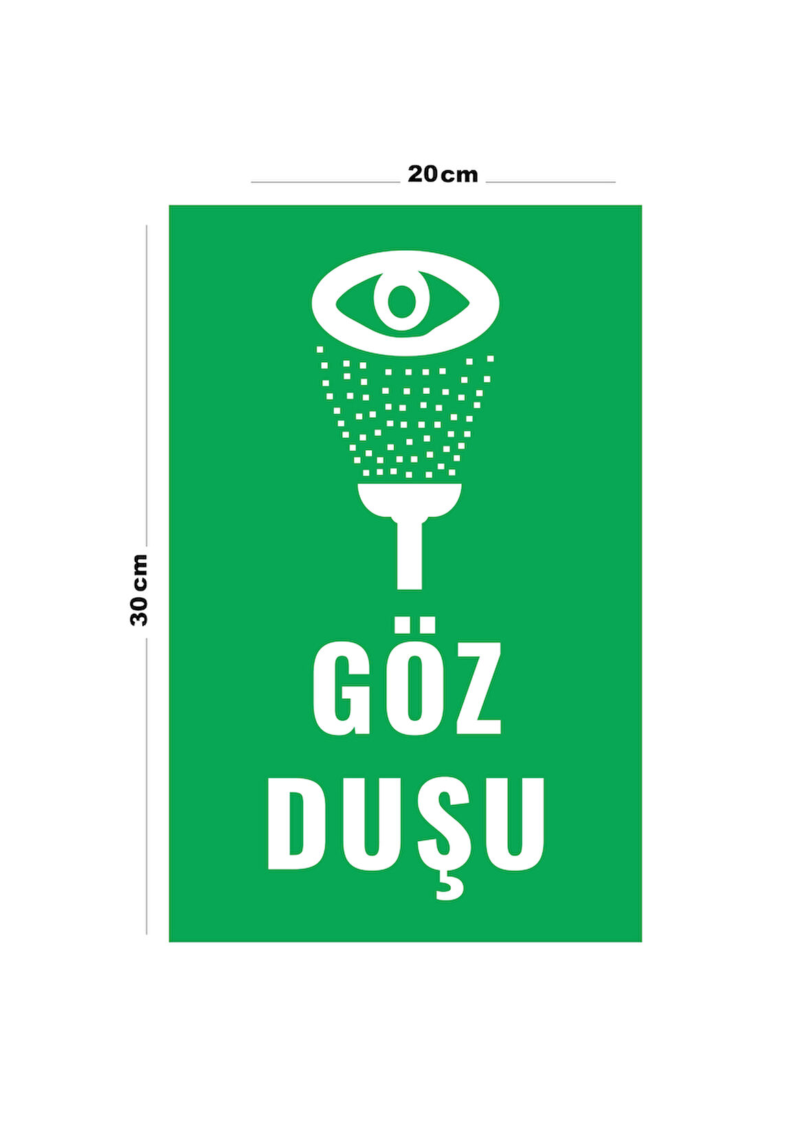 Metal Göz Duşu 20cm x 30cm A4 Büyüklüğünde Uyarı Levhası Yönlendirme Tabelası