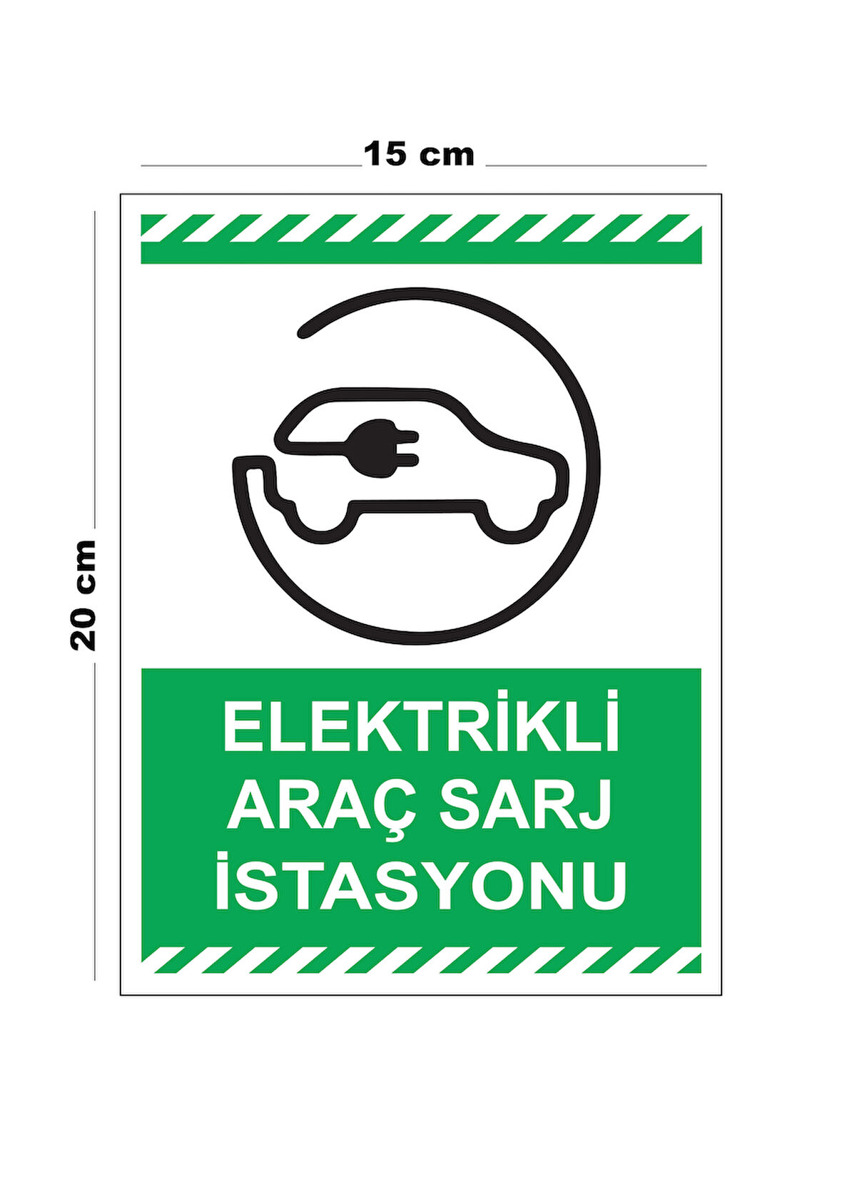 Metal Elektrikli Şarj İstasyonu 15cm x 20cm Uyarı Levhası Yönlendirme Tabelası